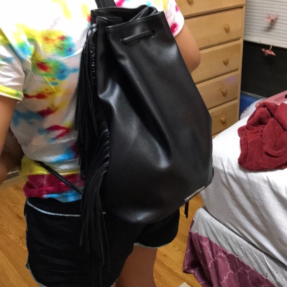 Victoria Secret drawstring backpack (black) NWOT - Picture 5 of 6